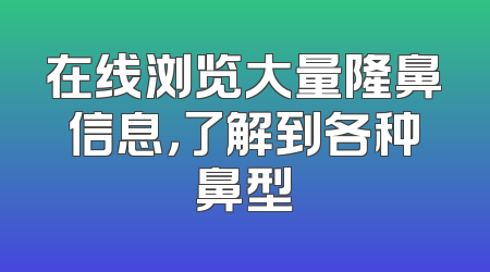 在线浏览大量隆鼻信息，了解到各种鼻型