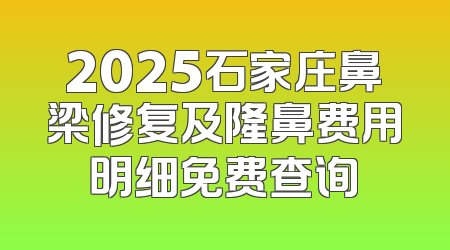 2025石家庄鼻梁修复及隆鼻费用明细免费查询