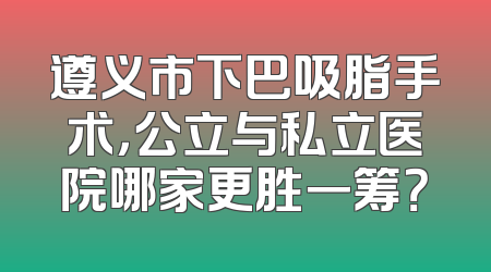 遵义市下巴吸脂手术，公立与私立医院哪家更胜一筹？