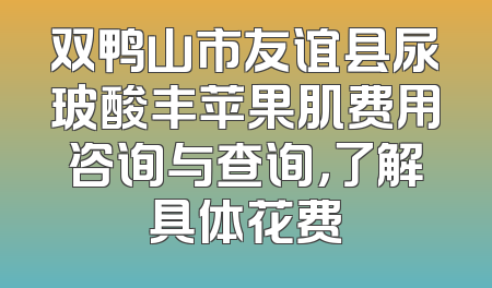 双鸭山市友谊县尿玻酸丰苹果肌费用咨询与查询，了解具体花费