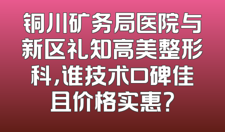 铜川矿务局医院与新区礼知高美整形科，谁技术口碑佳且价格实惠？