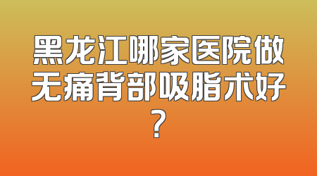 黑龙江哪家医院做无痛背部吸脂术好？