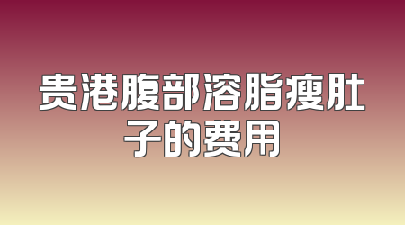 贵港腹部溶脂瘦肚子的费用