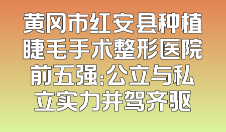 黄冈市红安县种植睫毛手术整形医院前五强：公立与私立实力并驾齐驱