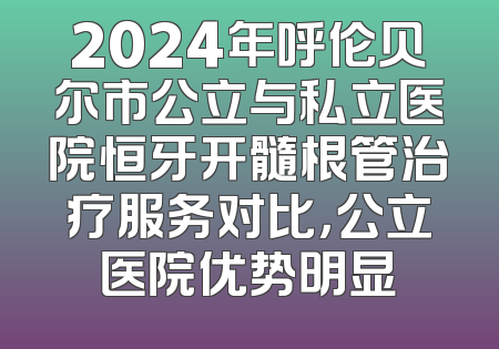 2024年呼伦贝尔市公立与私立医院恒牙开髓根管治疗服务对比，公立医院优势明显