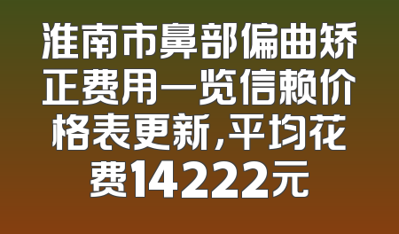 淮南市鼻部偏曲矫正费用一览信赖价格表更新，平均花费14222元