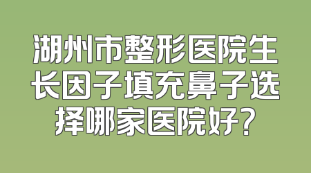 湖州市整形医院生长因子填充鼻子选择哪家医院好？