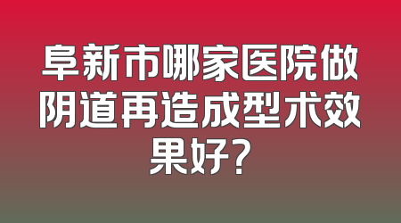 阜新市哪家医院做阴道再造成型术效果好？