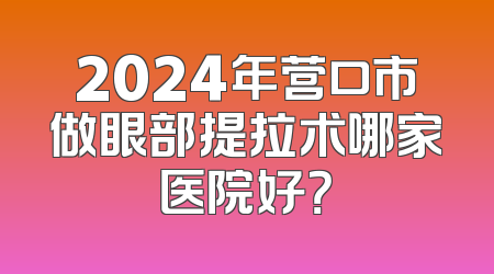 2024年营口市做眼部提拉术哪家医院好？