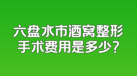 六盘水市酒窝整形手术费用是多少？