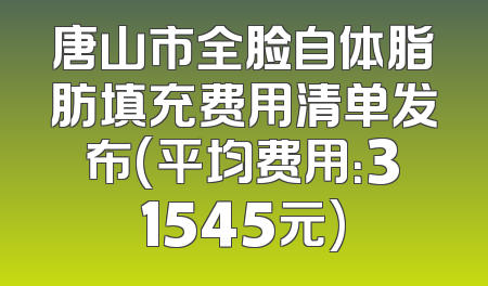 唐山市全脸自体脂肪填充费用清单发布(平均费用：31545元)