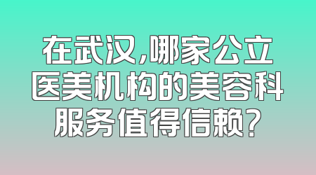 在武汉，哪家公立医美机构的美容科服务值得信赖？