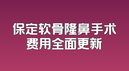 保定软骨隆鼻手术费用全面更新