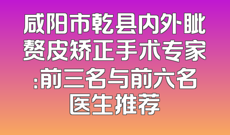 咸阳市乾县内外眦赘皮矫正手术专家：前三名与前六名医生推荐