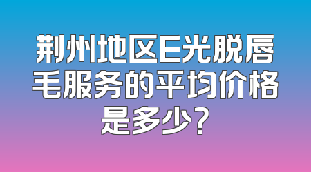 荆州地区E光脱唇毛服务的平均价格是多少？