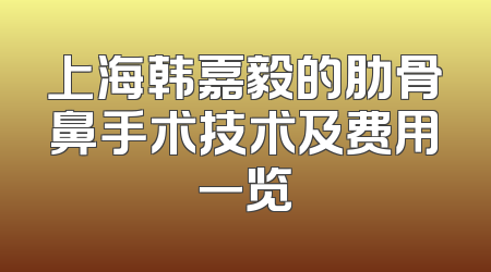 上海韩嘉毅的肋骨鼻手术技术及费用一览