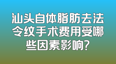 汕头自体脂肪去法令纹手术费用受哪些因素影响？
