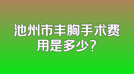 池州市丰胸手术费用是多少？
