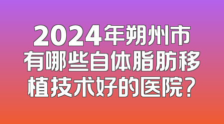 2024年朔州市有哪些自体脂肪移植技术好的医院？
