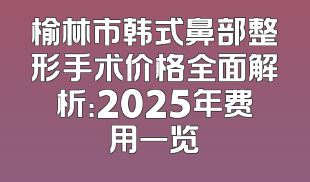 榆林市韩式鼻部整形手术价格全面解析：2025年费用一览