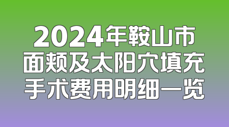 2024年鞍山市面颊及太阳穴填充手术费用明细一览