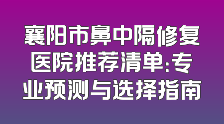 襄阳市鼻中隔修复医院推荐清单：专业预测与选择指南