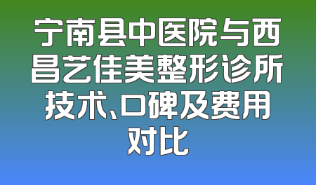 宁南县中医院与西昌艺佳美整形诊所技术、口碑及费用对比