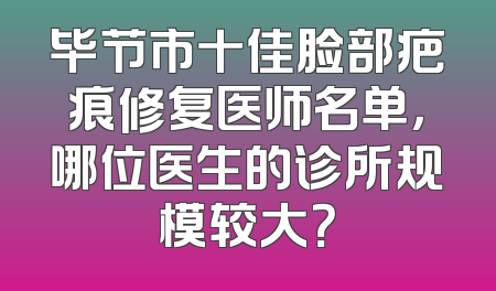 毕节市十佳脸部疤痕修复医师名单，哪位医生的诊所规模较大？