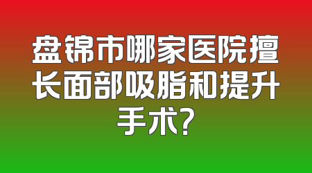盘锦市哪家医院擅长面部吸脂和提升手术？