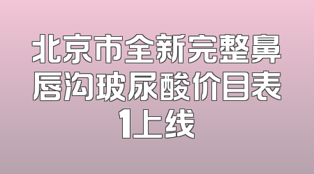 北京市全新完整鼻唇沟玻尿酸价目表1上线