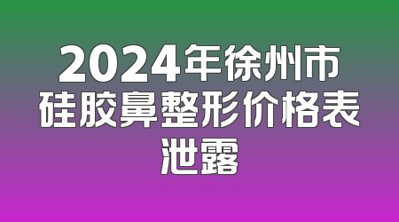 2024年徐州市硅胶鼻整形价格表泄露