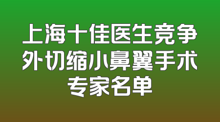 上海十佳医生竞争外切缩小鼻翼手术专家名单