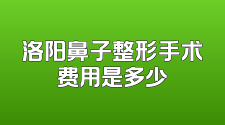 洛阳鼻子整形手术费用是多少