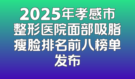 2025年孝感市整形医院面部吸脂瘦脸排名前八榜单发布