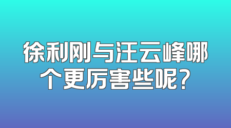 徐利刚与汪云峰哪个更厉害些呢？