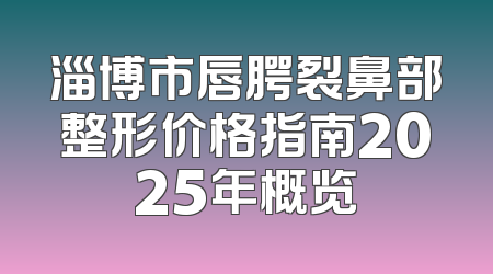 淄博市唇腭裂鼻部整形价格指南2025年概览