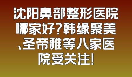 沈阳鼻部整形医院哪家好？韩缘聚美、圣帝雅等八家医院受关注！