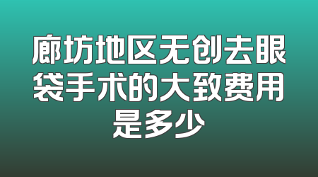 廊坊地区无创去眼袋手术的大致费用是多少