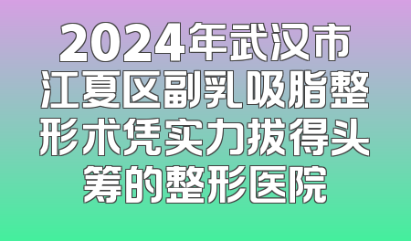 2024年武汉市江夏区副乳吸脂整形术凭实力拔得头筹的整形医院