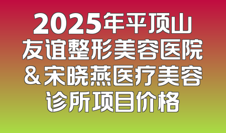 2025年平顶山友谊整形美容医院&宋晓燕医疗美容诊所项目价格