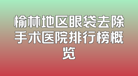 榆林地区眼袋去除手术医院排行榜概览