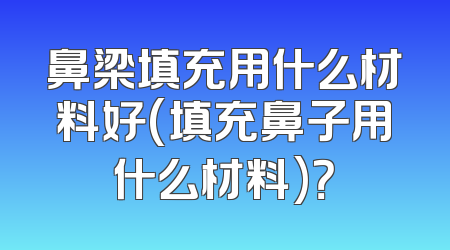 鼻梁填充用什么材料好(填充鼻子用什么材料)？