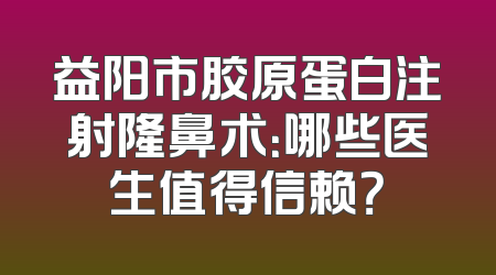 益阳市胶原蛋白注射隆鼻术：哪些医生值得信赖？