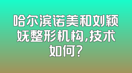 哈尔滨诺美和刘颖妩整形机构，技术如何？
