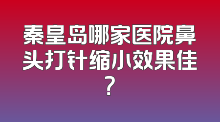 秦皇岛哪家医院鼻头打针缩小效果佳？