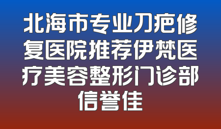 北海市专业刀疤修复医院推荐伊梵医疗美容整形门诊部信誉佳