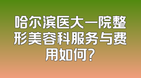 哈尔滨医大一院整形美容科服务与费用如何？
