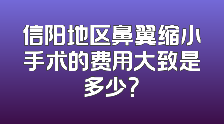 信阳地区鼻翼缩小手术的费用大致是多少？