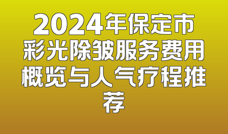 2024年保定市彩光除皱服务费用概览与人气疗程推荐