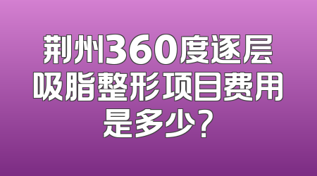 荆州360度逐层吸脂整形项目费用是多少？